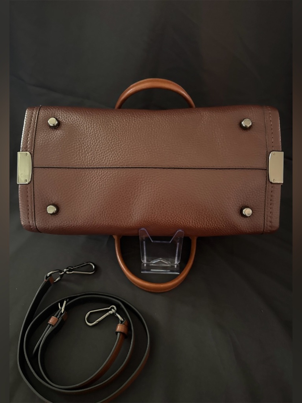 Coach Swagger Satchel Colorblock Mahogany & Ginger Pebbled Leather - Picture 9 of 13